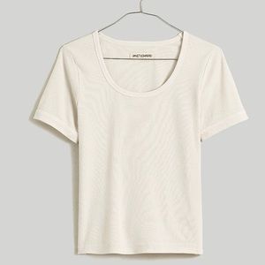 Madewell Rivet and Thread Ribbed U Neck Tee NWT